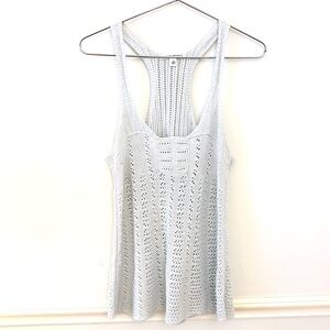 BANANA REPUBLIC Y2K Crochet Tank Top, light blue